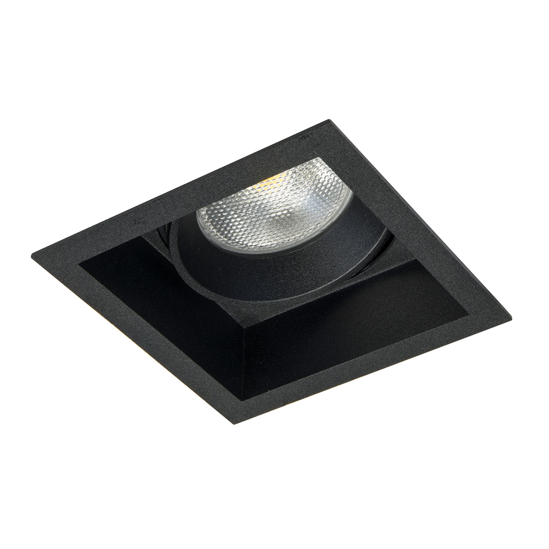 BR0005 LED-inbouwarmatuur Vierkant kantelbaar verdiept GU10-fitting Zwart