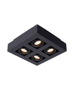 XIRAX Plafondspot LED Dim to warm GU10 4x5W 2200K/3000K Zwart
