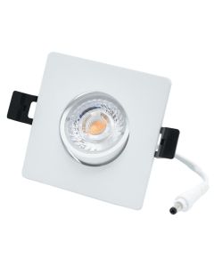 LED Camini Downlight vierkant kantelbaar 8W 36º 2.700K/DTW IP44 dimbaar Wit