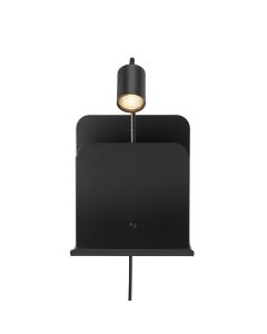 Roomi LED wandlamp GU10 incl. 2x USB-poort Zwart
